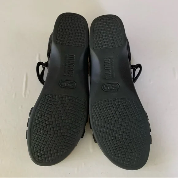 Munro Women’s Summer Black Leather Low Heel Sandals Shoes US 7.5 SS Narrow Width - Picture 8 of 10